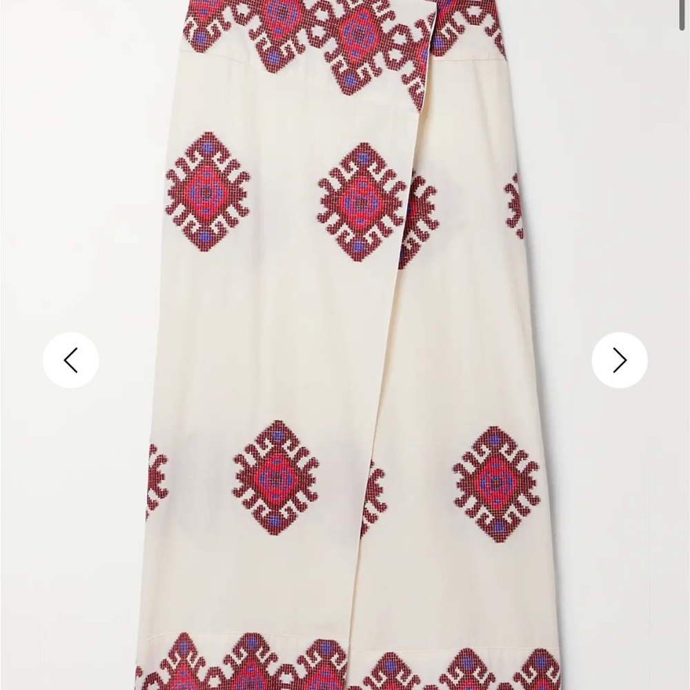 Johanna Ortiz embroidered wrap midi Skirt